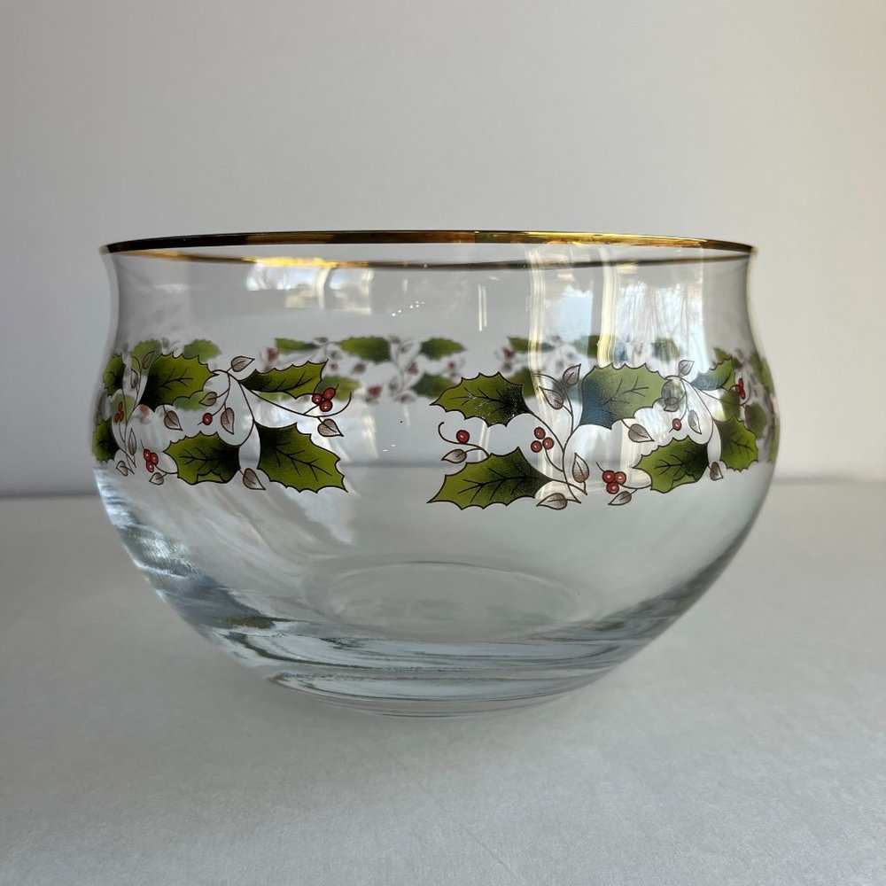Holly Holiday Glass Bowl by Royal Limited